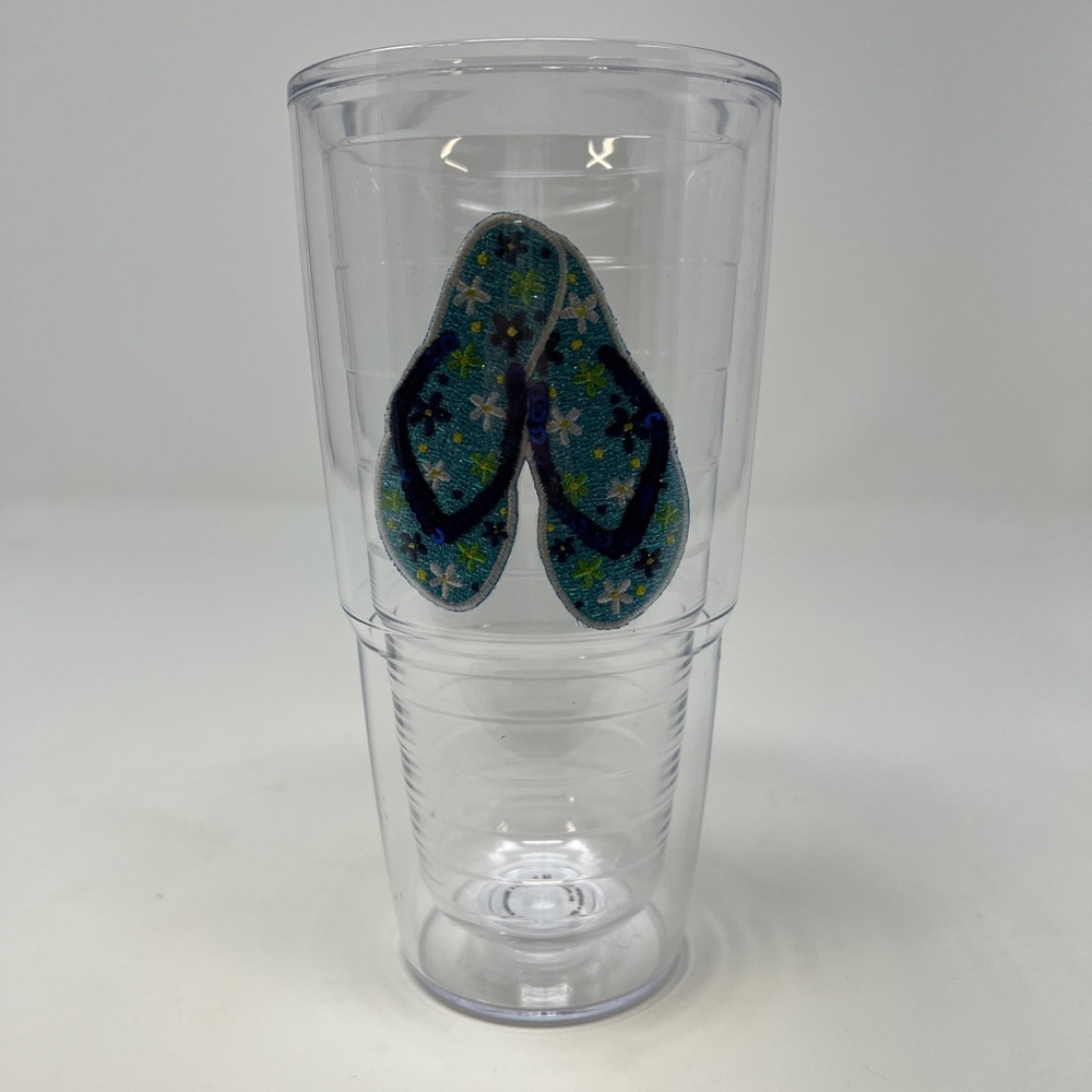 Tervis Sequins Flip Flops Made in USA Double Walled Insulated Tumbler, 24 oz
